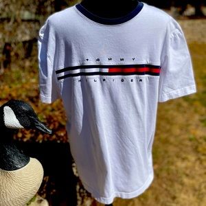 Tommy Hilfiger, white, short sleeve, Shirt, size L
